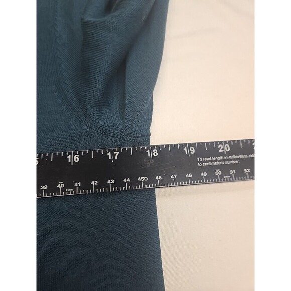 Talbots Women’s Medium Cardigan Sweater Silk Cotton Green Ruffles Long Sleeves - Picture 7 of 8